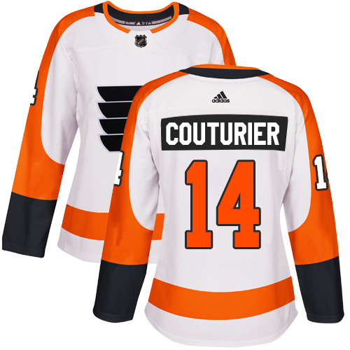 Adidas Flyers #14 Sean Couturier White Road Authentic Women's Stitched NHL Jersey
