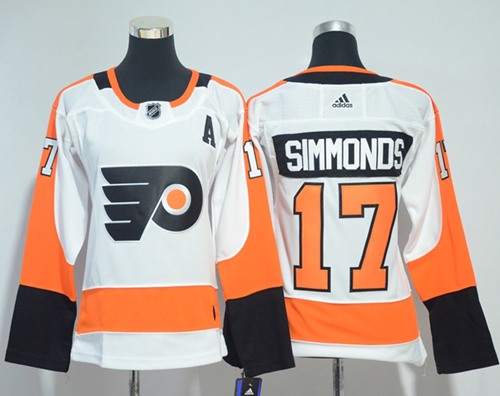 Adidas Flyers #17 Wayne Simmonds White Road Authentic Women's Stitched NHL Jersey