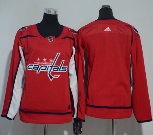 Adidas Capitals Blank Red Home Authentic Women's Stitched NHL Jersey