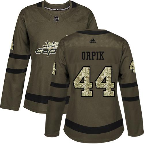 Adidas Capitals #44 Brooks Orpik Green Salute to Service Women's Stitched NHL Jersey