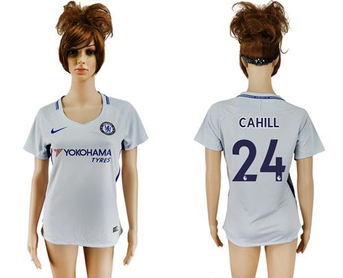 Women's Chelsea #24 Cahill Away Soccer Club Jersey Women's Chelsea #24 Cahill Away Soccer Club Jersey