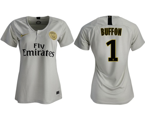Women's Paris Saint-Germain #1 Buffon Away Soccer Club Jersey