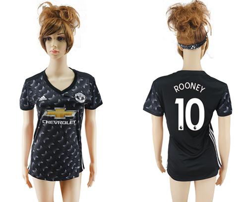 Women's Manchester United #10 Rooney Away Soccer Club Jersey