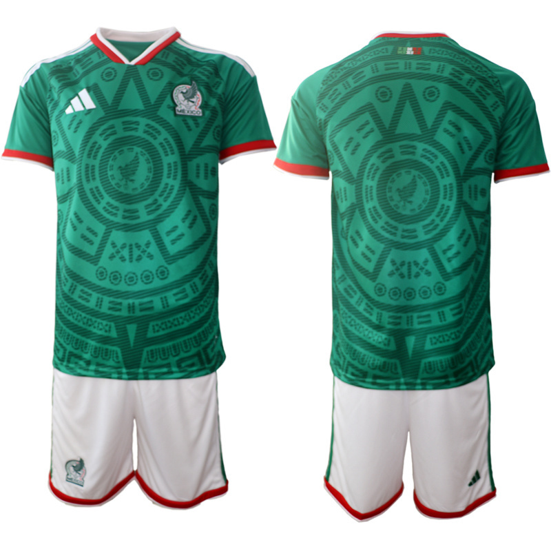 Women's Mexico Blank Green 2026 World Cup Home Soccer Jersey Suit