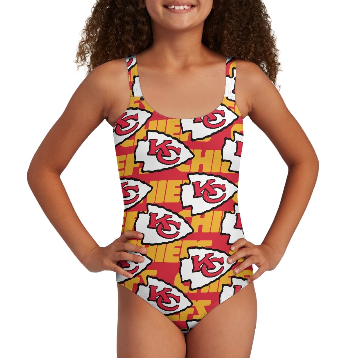 Youth Kansas City Chiefs Bodysuit Comfortable Swimwear Beachwear Bathing 001(Pls check description for details)