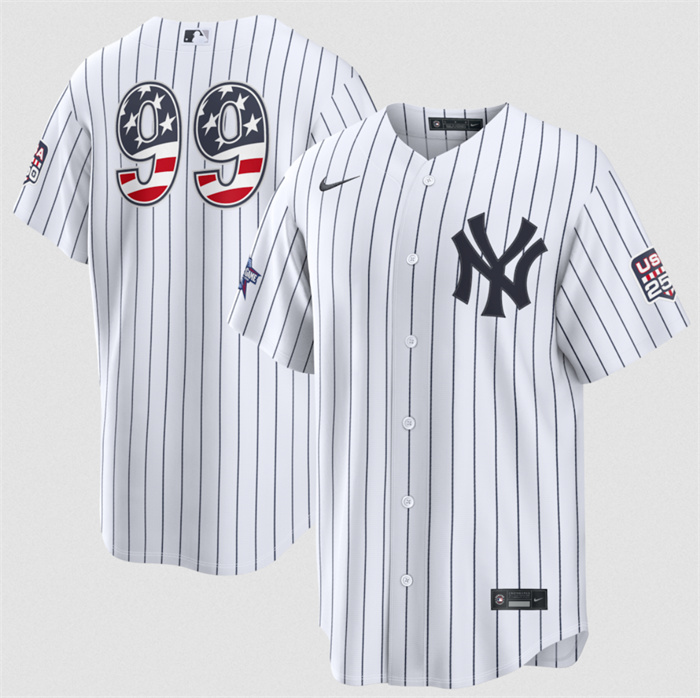 Men's New York Yankees #99 Aaron Judge White 2026 All-Star Edition Stars & Stripes Stadium Pick-A-Player Stitched Baseball Jersey