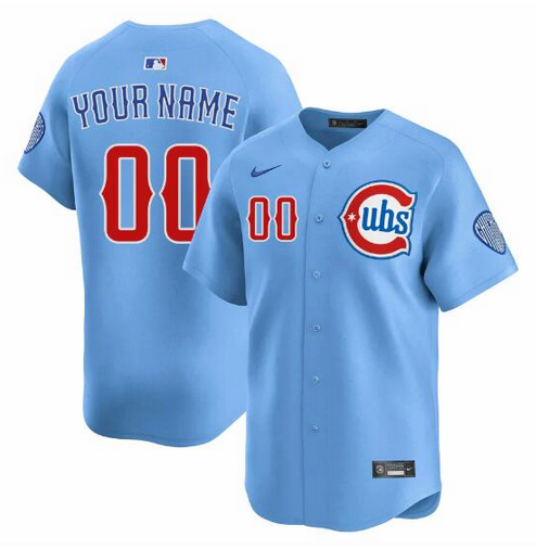 Youth Chicago Cubs Custom 2024/25 Blue 2nd Alternate Limited Stitched Baseball Jersey