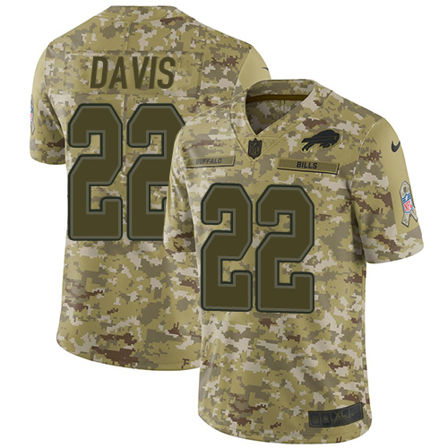 Nike Bills #22 Vontae Davis Camo Youth Stitched NFL Limited 2018 Salute to Service Jersey Nike Bills #22 Vontae Davis Camo Youth Stitched NFL Limited 2018 Salute to Service Jersey
