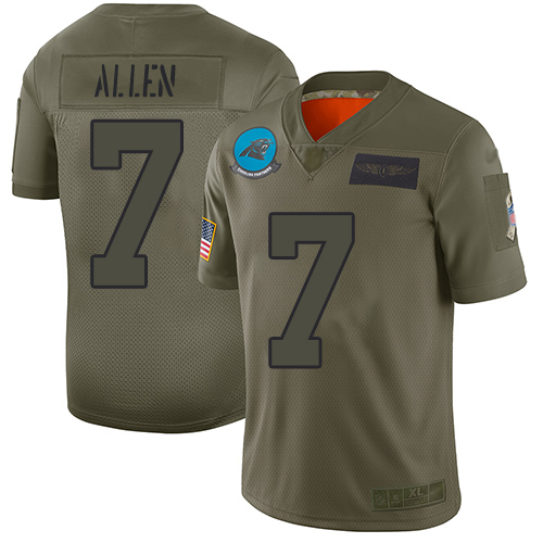 Nike Panthers #7 Kyle Allen Camo Youth Stitched NFL Limited 2019 Salute to Service Jersey