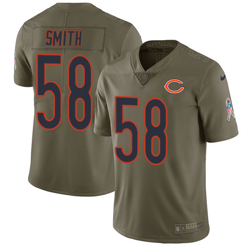 Nike Bears #58 Roquan Smith Olive Youth Stitched NFL Limited 2017 Salute to Service Jersey