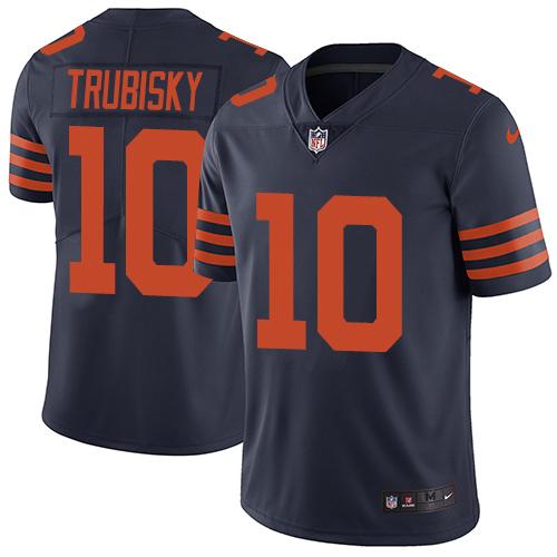 Nike Bears #10 Mitchell Trubisky Navy Blue Alternate Youth Stitched NFL Vapor Untouchable Limited Jersey