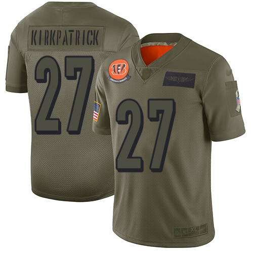 Nike Bengals #27 Dre Kirkpatrick Camo Youth Stitched NFL Limited 2019 Salute to Service Jersey