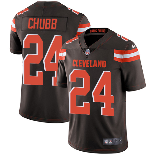 Nike Browns #24 Nick Chubb Brown Team Color Youth Stitched NFL Vapor Untouchable Limited Jersey