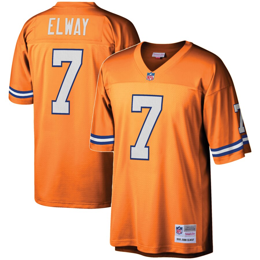 Youth Denver Broncos #7 John Elway Mitchell & Ness Orange 1990 Legacy Retired Player Jersey