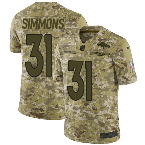 Nike Broncos #31 Justin Simmons Camo Youth Stitched NFL Limited 2018 Salute to Service Jersey Nike Broncos #31 Justin Simmons Camo Youth Stitched NFL Limited 2018 Salute to Service Jersey