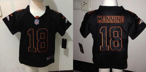 Toddler Nike Broncos #18 Peyton Manning Lights Out Black Stitched NFL Elite Jersey