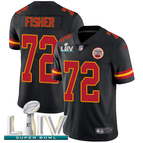 Nike Chiefs #72 Eric Fisher Black Super Bowl LIV 2020 Youth Stitched NFL Limited Rush Jersey