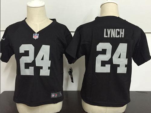 Toddler Nike Raiders #24 Marshawn Lynch Black Team Color Stitched NFL Elite Jersey