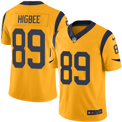 Nike Rams #89 Tyler Higbee Gold Youth Stitched NFL Limited Rush Jersey