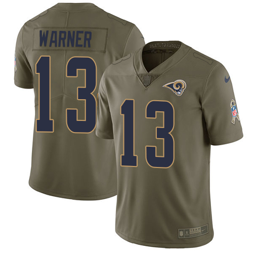 Nike Rams #13 Kurt Warner Olive Youth Stitched NFL Limited 2017 Salute to Service Jersey Nike Rams #13 Kurt Warner Olive Youth Stitched NFL Limited 2017 Salute to Service Jersey