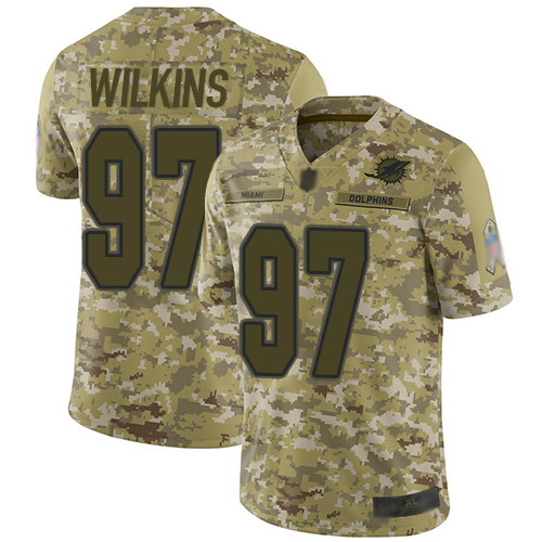 Nike Dolphins #97 Christian Wilkins Camo Youth Stitched NFL Limited 2018 Salute to Service Jersey