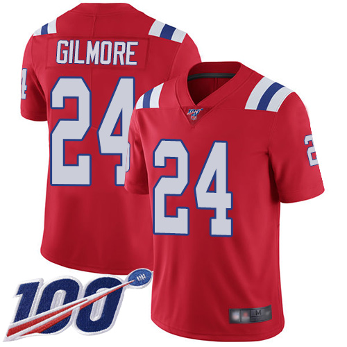 Nike Patriots #24 Stephon Gilmore Red Alternate Youth Stitched NFL 100th Season Vapor Limited Jersey