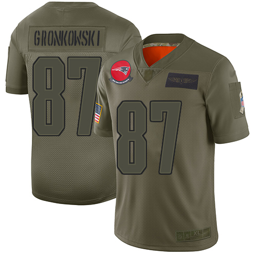 Nike Patriots #87 Rob Gronkowski Camo Youth Stitched NFL Limited 2019 Salute to Service Jersey Nike Patriots #87 Rob Gronkowski Camo Youth Stitched NFL Limited 2019 Salute to Service Jersey