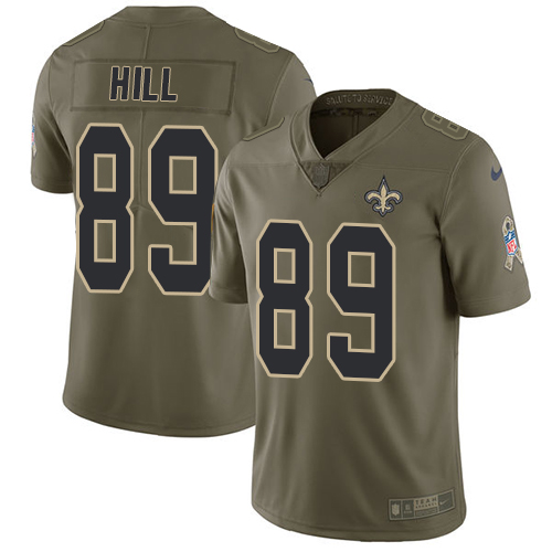 Nike Saints #89 Josh Hill Olive Youth Stitched NFL Limited 2017 Salute to Service Jersey