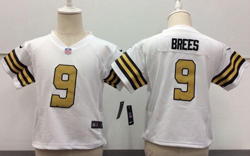 Toddler Nike Saints #9 Drew Brees White Rush Stitched NFL Elite Jersey Toddler Nike Saints #9 Drew Brees White Rush Stitched NFL Elite Jersey