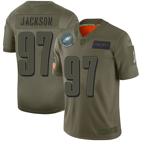 Nike Eagles #97 Malik Jackson Camo Youth Stitched NFL Limited 2019 Salute to Service Jersey