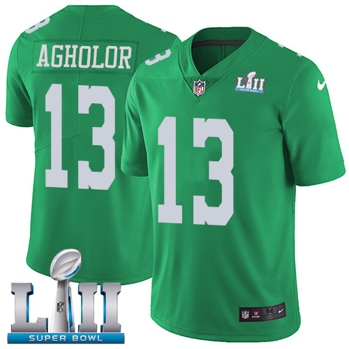 Nike Eagles #13 Nelson Agholor Green Super Bowl LII Youth Stitched NFL Limited Rush Jersey Nike Eagles #13 Nelson Agholor Green Super Bowl LII Youth Stitched NFL Limited Rush Jersey