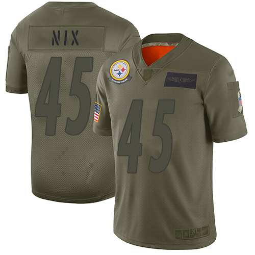 Nike Steelers #45 Roosevelt Nix Camo Youth Stitched NFL Limited 2019 Salute to Service Jersey