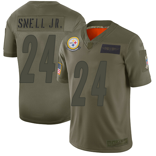 Nike Steelers #24 Benny Snell Jr. Camo Youth Stitched NFL Limited 2019 Salute to Service Jersey
