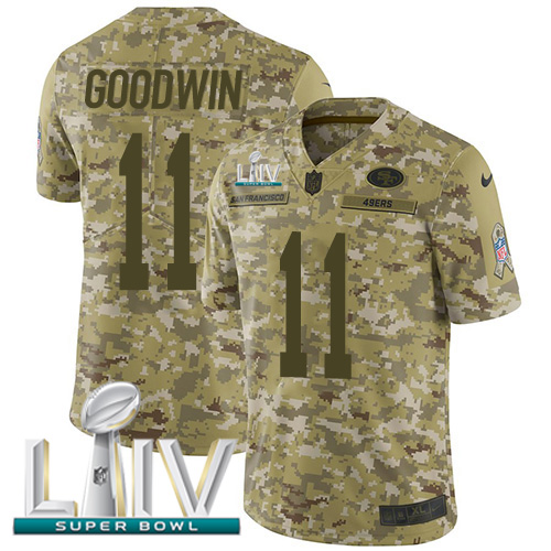 Nike 49ers #11 Marquise Goodwin Camo Super Bowl LIV 2020 Youth Stitched NFL Limited 2018 Salute To Service Jersey Nike 49ers #11 Marquise Goodwin Camo Super Bowl LIV 2020 Youth Stitched NFL Limited 2018 Salute To Service Jersey