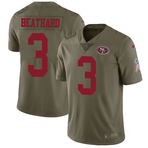 Nike 49ers #3 C.J. Beathard Olive Youth Stitched NFL Limited 2017 Salute to Service Jersey Nike 49ers #3 C.J. Beathard Olive Youth Stitched NFL Limited 2017 Salute to Service Jersey