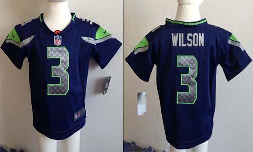 Toddler Nike Seahawks #3 Russell Wilson Steel Blue Team Color Stitched NFL Elite Jersey