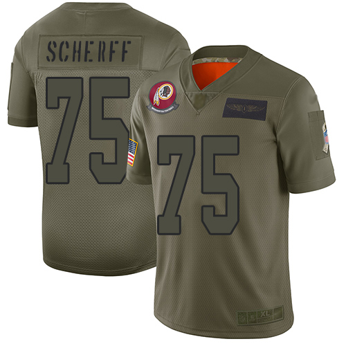 Nike Redskins #75 Brandon Scherff Camo Youth Stitched NFL Limited 2019 Salute to Service Jersey