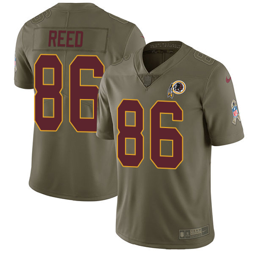 Nike Redskins #86 Jordan Reed Olive Youth Stitched NFL Limited 2017 Salute to Service Jersey