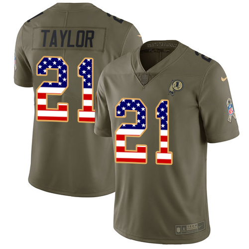 Nike Redskins #21 Sean Taylor Olive/USA Flag Youth Stitched NFL Limited 2017 Salute to Service Jersey