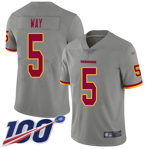 Nike Redskins #5 Tress Way Gray Youth Stitched NFL Limited Inverted Legend 100th Season Jersey