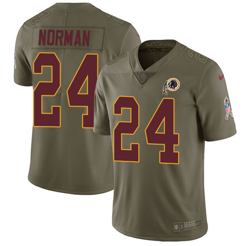 Nike Redskins #24 Josh Norman Olive Youth Stitched NFL Limited 2017 Salute to Service Jersey
