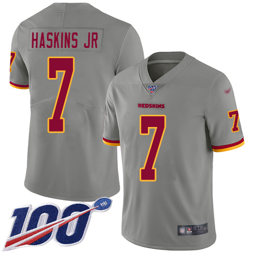 Nike Redskins #7 Dwayne Haskins Jr Gray Youth Stitched NFL Limited Inverted Legend 100th Season Jersey
