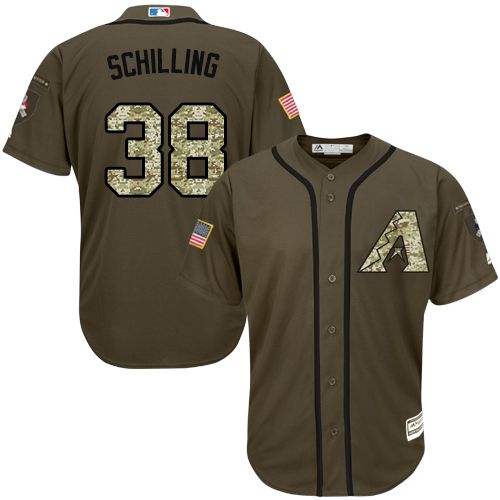 Diamondbacks #38 Curt Schilling Green Salute to Service Stitched Youth MLB Jersey Diamondbacks #38 Curt Schilling Green Salute to Service Stitched Youth MLB Jersey