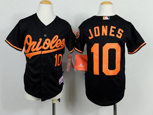 Orioles #10 Adam Jones Black Cool Base Stitched Youth MLB Jersey