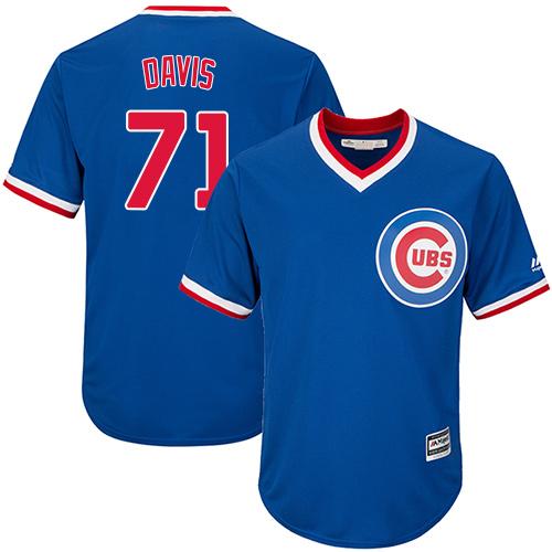 Cubs #71 Wade Davis Blue Cooperstown Stitched Youth MLB Jersey