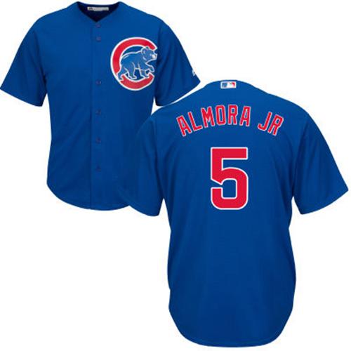 Cubs #5 Albert Almora Jr. Blue Alternate Stitched Youth MLB Jersey