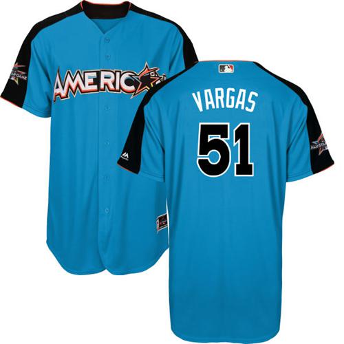 Royals #51 Jason Vargas Blue 2017 All-Star American League Stitched Youth MLB Jersey