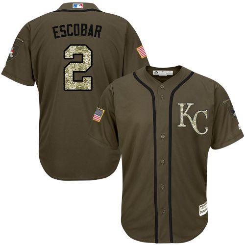 Royals #2 Alcides Escobar Green Salute to Service Stitched Youth MLB Jersey Royals #2 Alcides Escobar Green Salute to Service Stitched Youth MLB Jersey