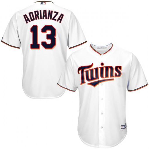 Twins #13 Ehire Adrianza White Cool Base Stitched Youth MLB Jersey