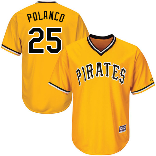 Pirates #25 Gregory Polanco Gold Cool Base Stitched Youth MLB Jersey Pirates #25 Gregory Polanco Gold Cool Base Stitched Youth MLB Jersey